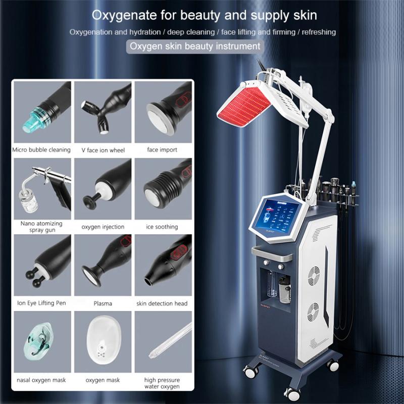 Équipement de beauté | Machine de soin de la peau à haute fréquence avec jet d’oxygène, stylo à jet d’eau pour le retrait des points noirs, dermabrasion au diamant dirigée par PDT. Équipement de beauté Équipement de beauté