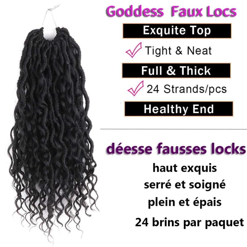 Extensions de cheveux et perruques | Déesse Faux Locs Crochet Cheveux Bouclés River Locs 26 Pouces Tresse Pré Bouclée Extensions de Cheveux Dreadlocks Synthétiques Extensions de cheveux et perruques Extensions de cheveux et perruques